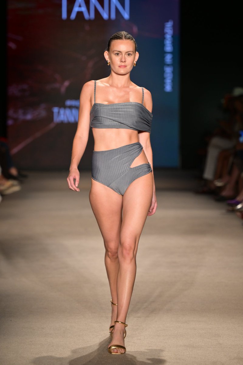 Top Interseção Duas Peças Gris - Tann Swim