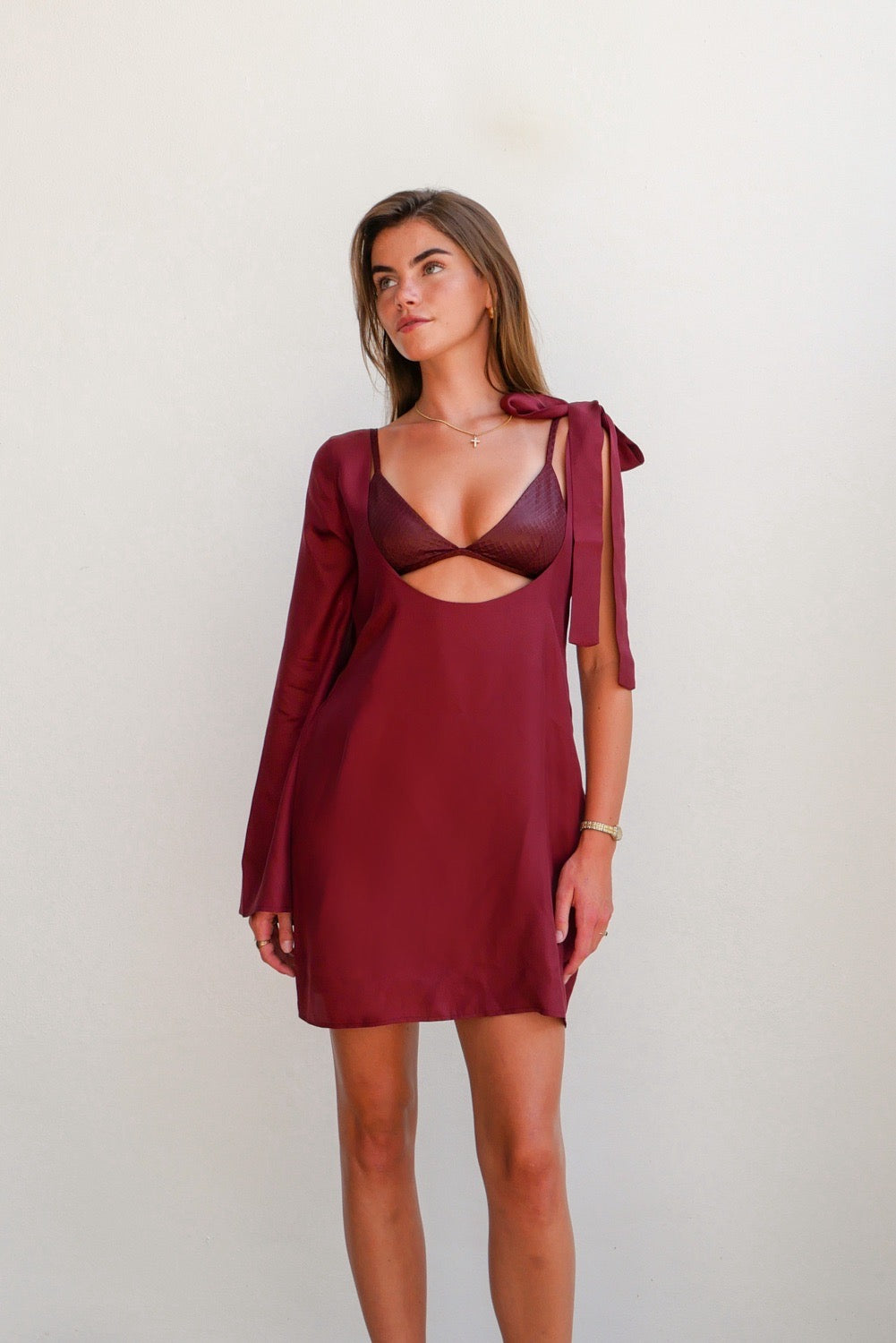 Vestido Mini Bordeaux