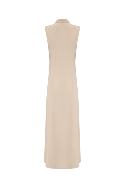 Chemise Regata Très Beige - Saída de Praia Longa em Seda Pura