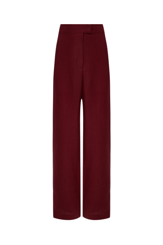 A Calça de Linho Bordeaux