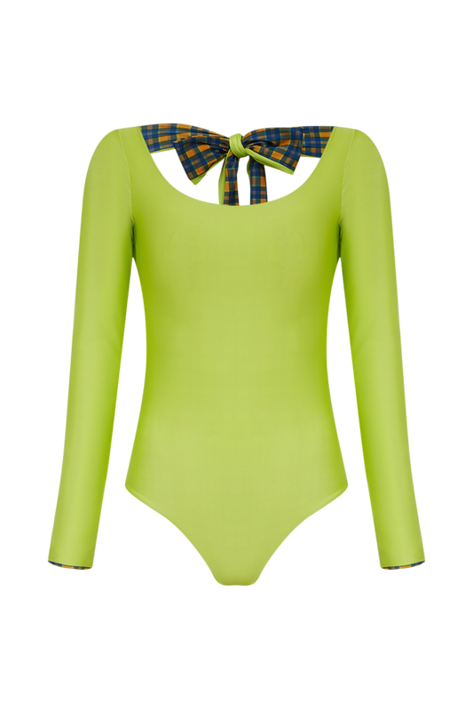 Maiô Ballerina Dupla Face Citron & Carreaux — TANN Swim