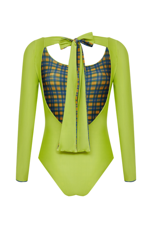 Maiô Ballerina Dupla Face Citron & Carreaux