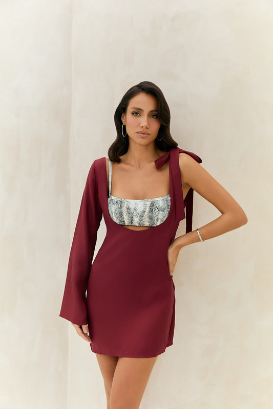Vestido Mini Bordeaux