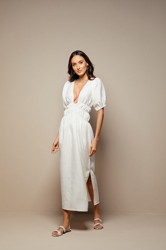 Vestido Coluna Craie