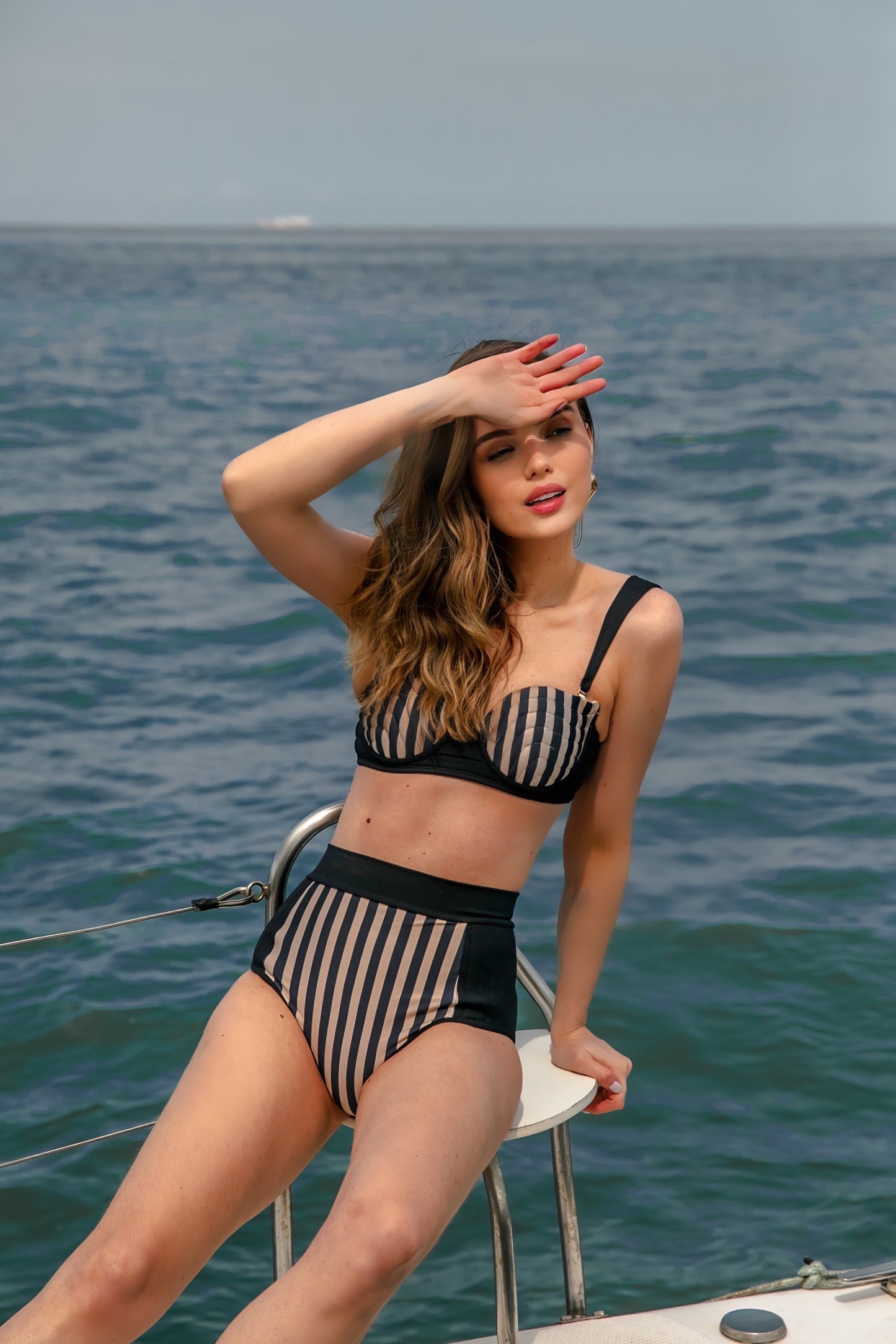 Hot Pants Lignes Marine