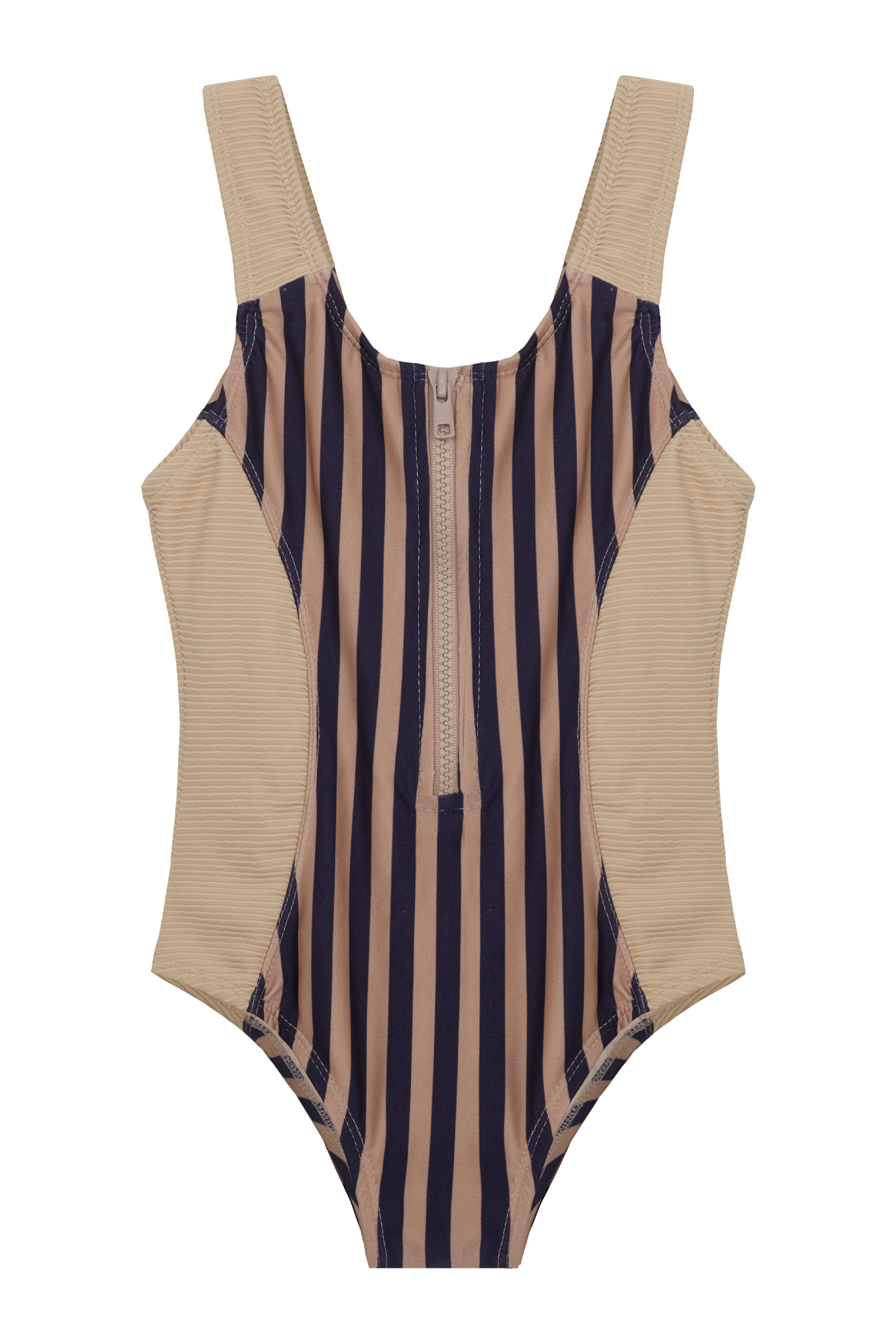PETIT TANN - Maiô Infantil Beige Lignes