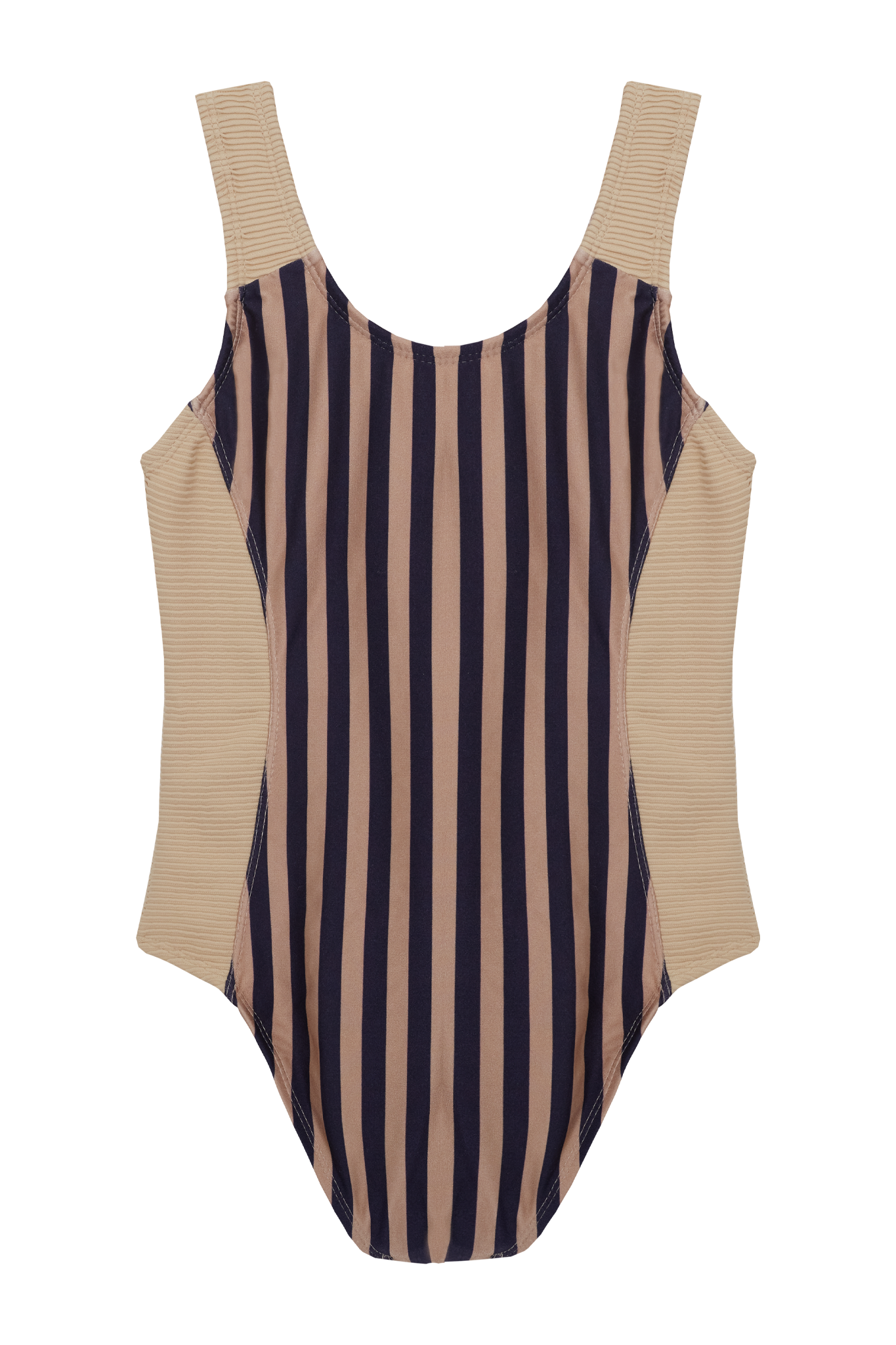 PETIT TANN - Maiô Infantil Beige Lignes