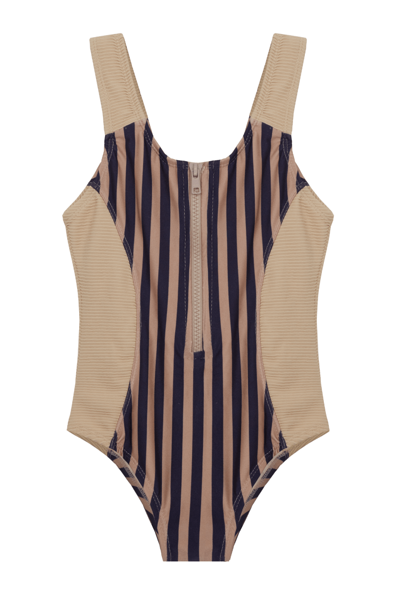 PETIT TANN - Maiô Infantil Beige Lignes - Tann Swim