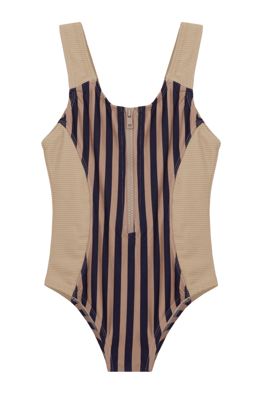 PETIT TANN - Maiô Infantil Beige Lignes - Tann Swim