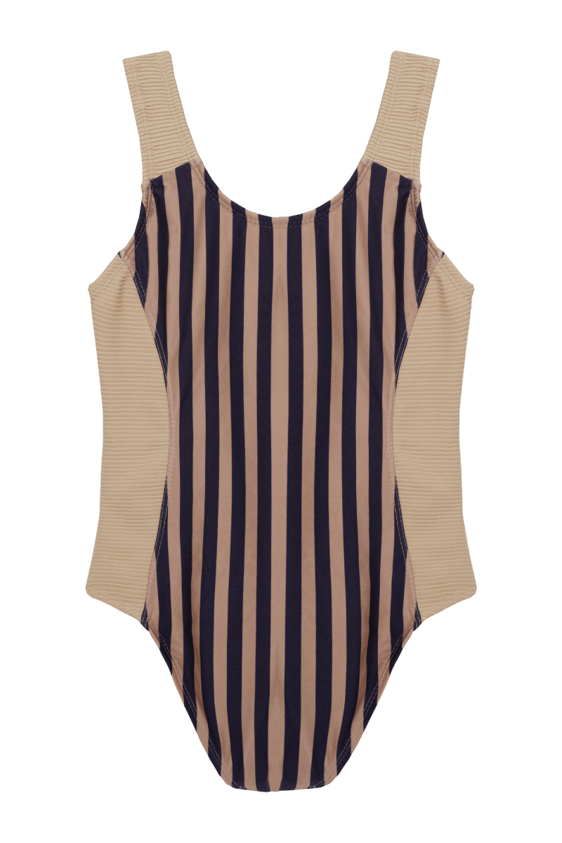 PETIT TANN - Maiô Infantil Beige Lignes - Tann Swim