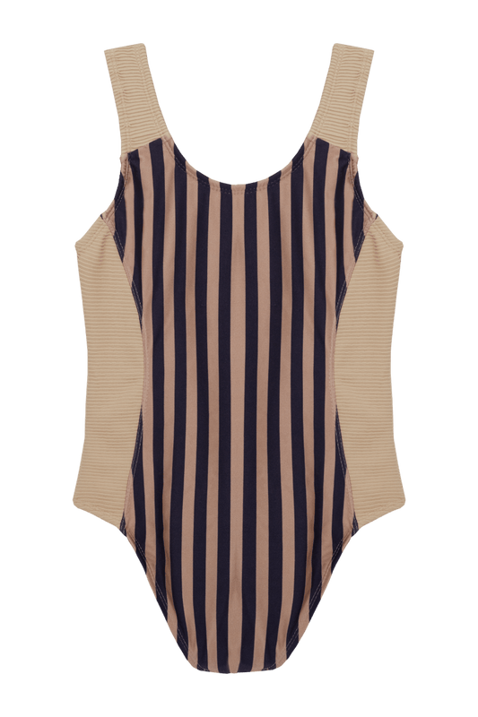 PETIT TANN - Maiô Infantil Beige Lignes - Tann Swim