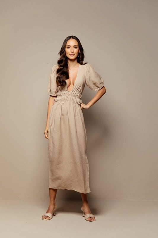 Vestido Coluna Naturel - Tann Swim